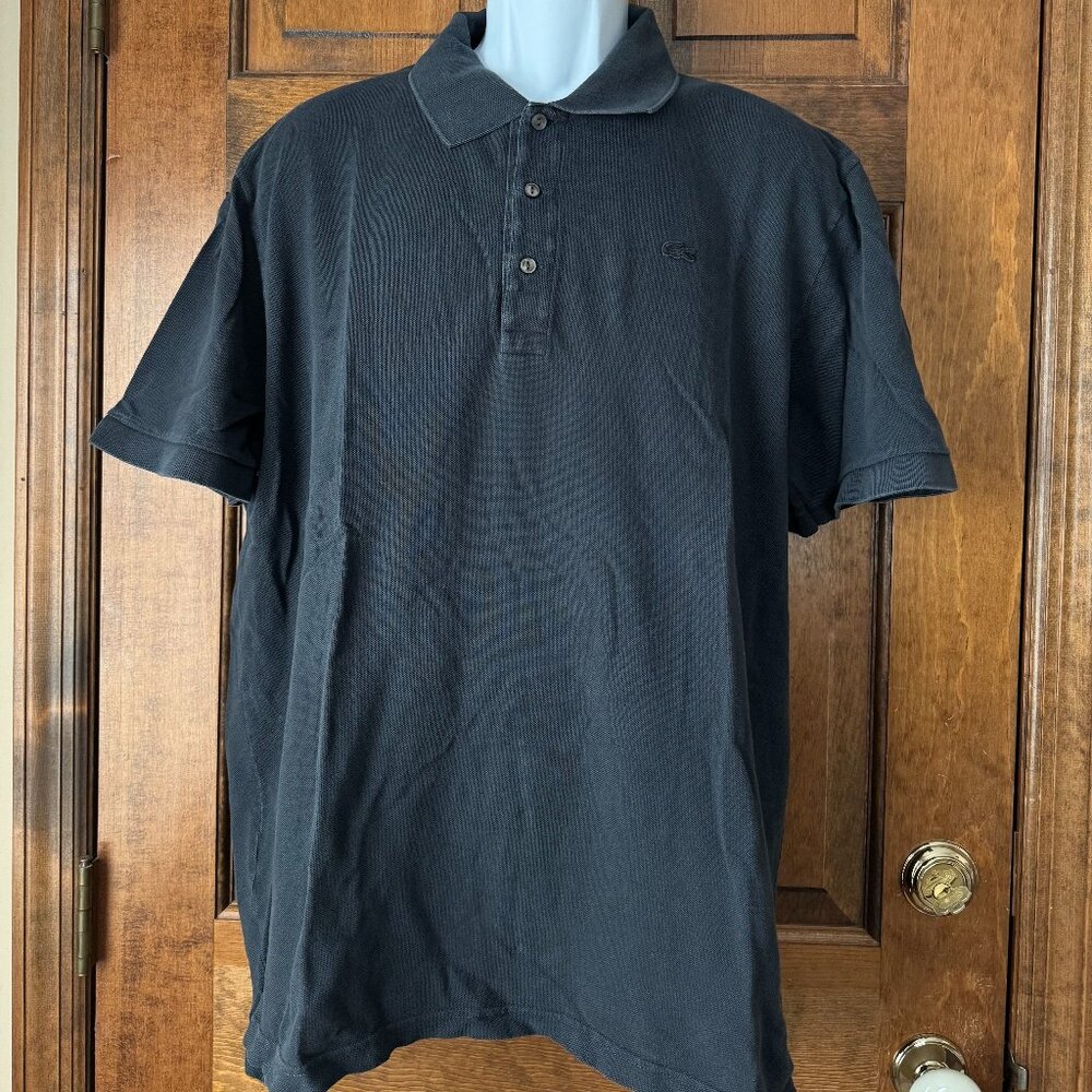 #1 Lacoste/Earnest Sewn Black Short Sleeve Polo Shirt w/Black Logo XL